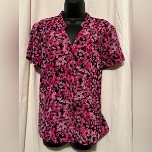 Dana Buchanan Women's Sz XL V Neck Button Down Blouse